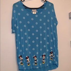 size medium disney top with minnie mouse detail.